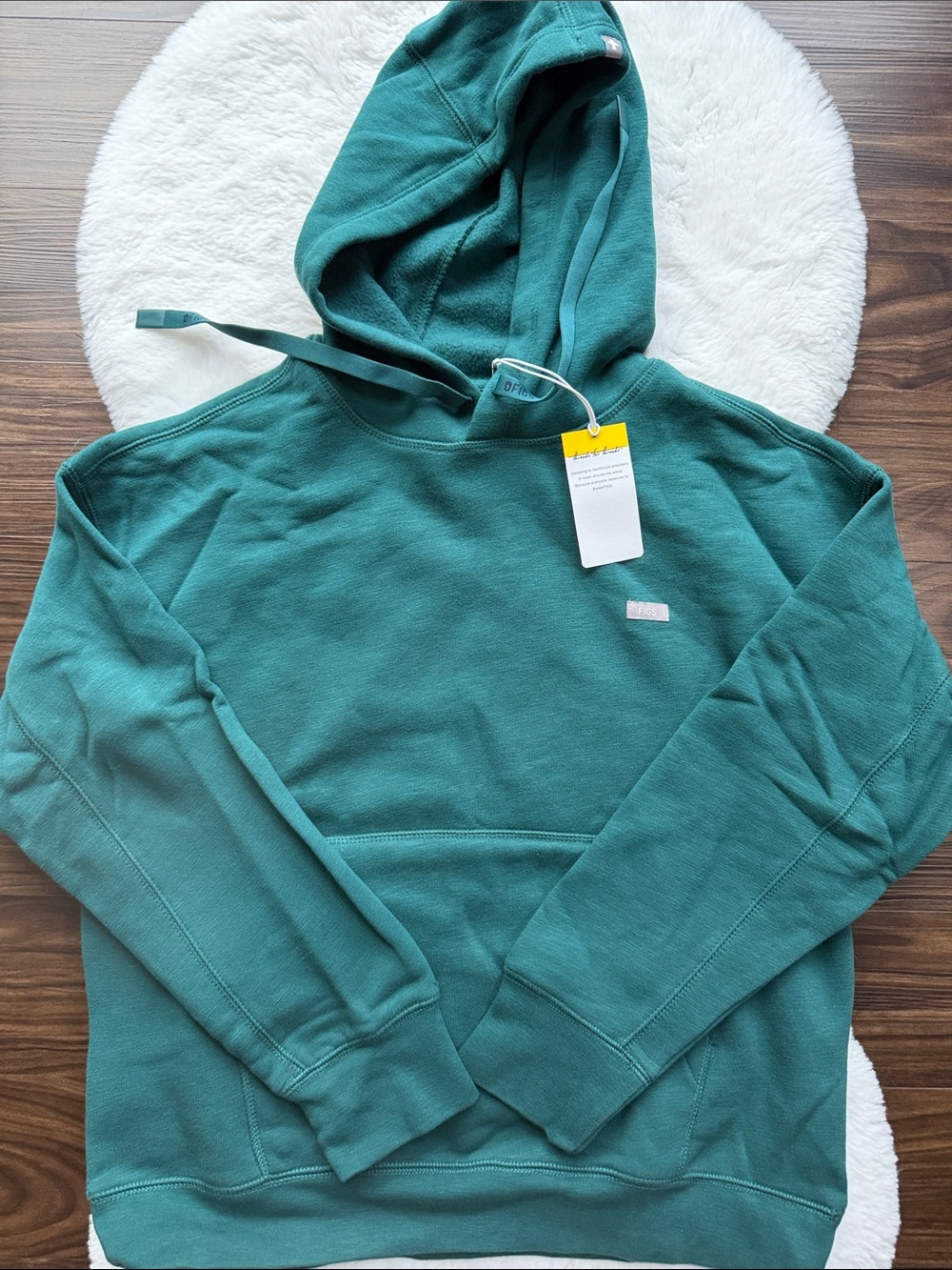 NWT Figs Off Shift Hooded Sweatshirt Caribbean Blue size M - Picture 7 of 9